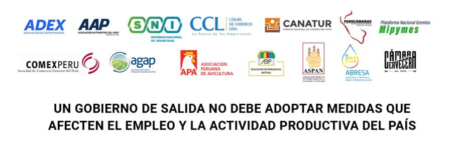 Comunicado: Un gobierno de salida no debe adoptar medidas que afecten el empleo y la actividad productiva del país